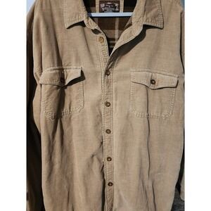 Levi Strauss & Co.‎ Corduroy Shirt Jacket XXL Brown Plaid Lined Button Up Mens